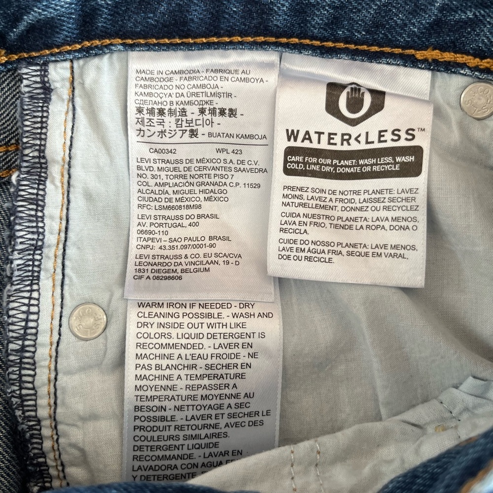 Levi's High Rise Straight Leg Jeans - Dark Blue Wash - Picture 12 of 16